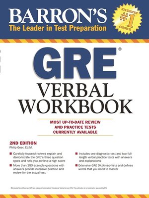 cover image of GRE Verbal Workbook